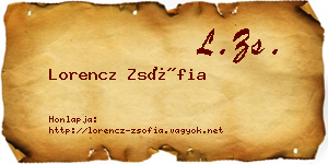 Lorencz Zsófia névjegykártya